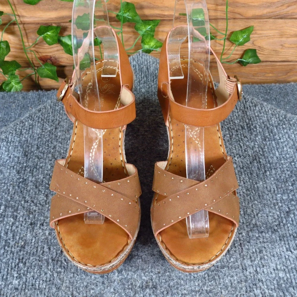 Miss Colomba Capella Women Wedge Sandals Size 36 Summer Platform Brown Strappy